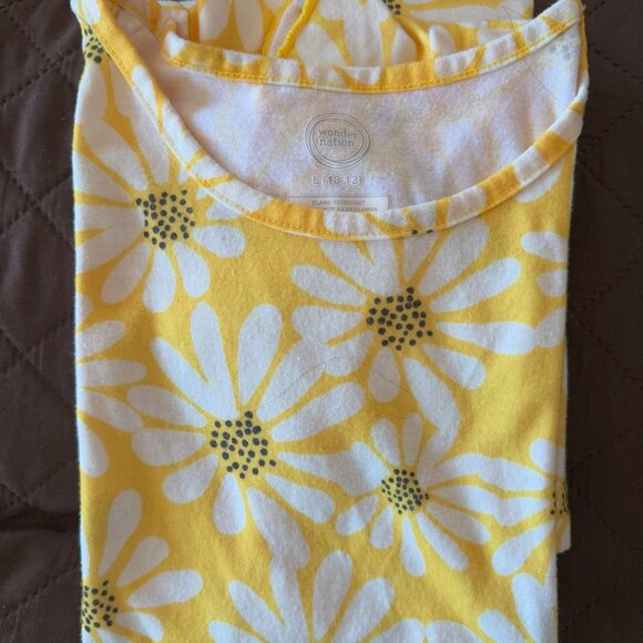 WONDER NATION Girls Dress Size Medium 10-12 Yellow White Daisy Print Lightweight - Picture 4 of 4